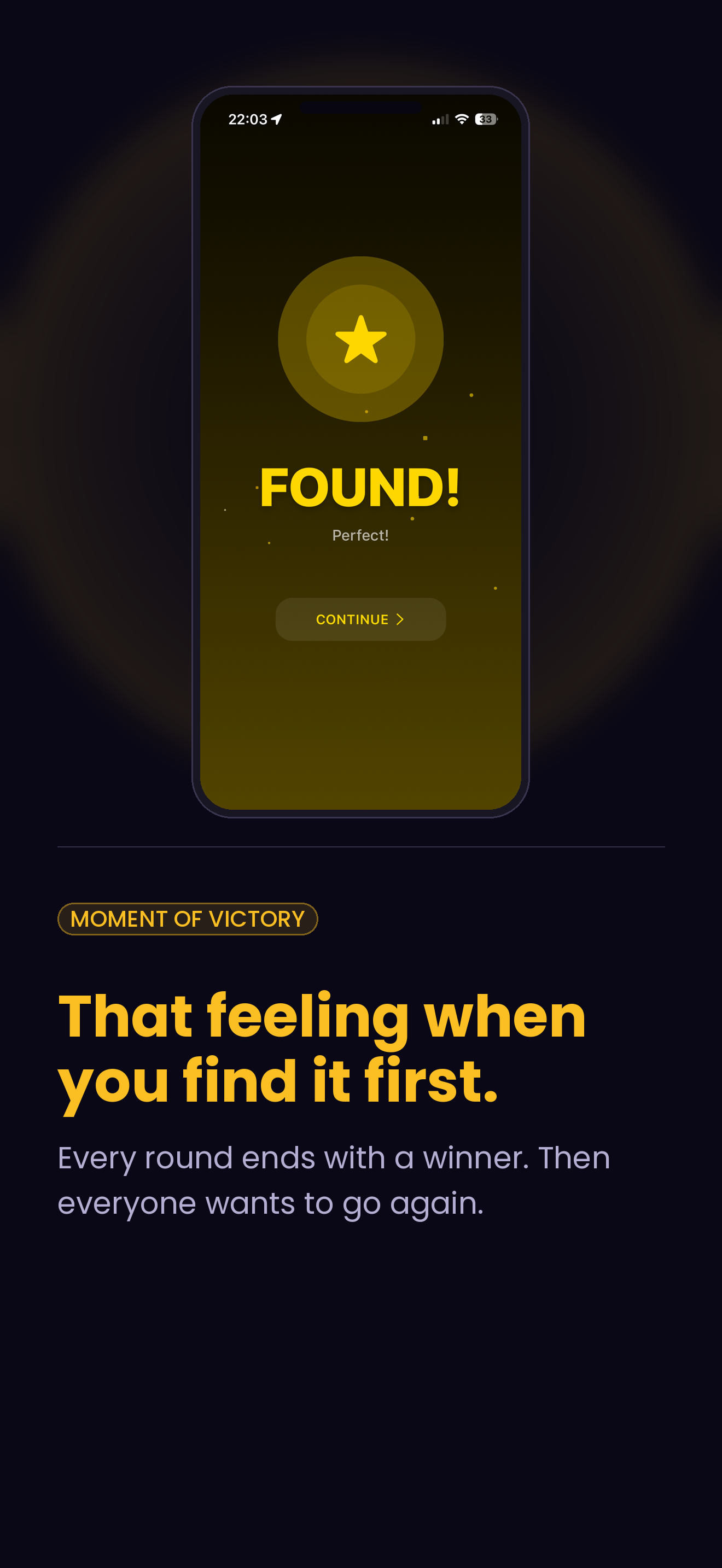 Object found with temperature feedback