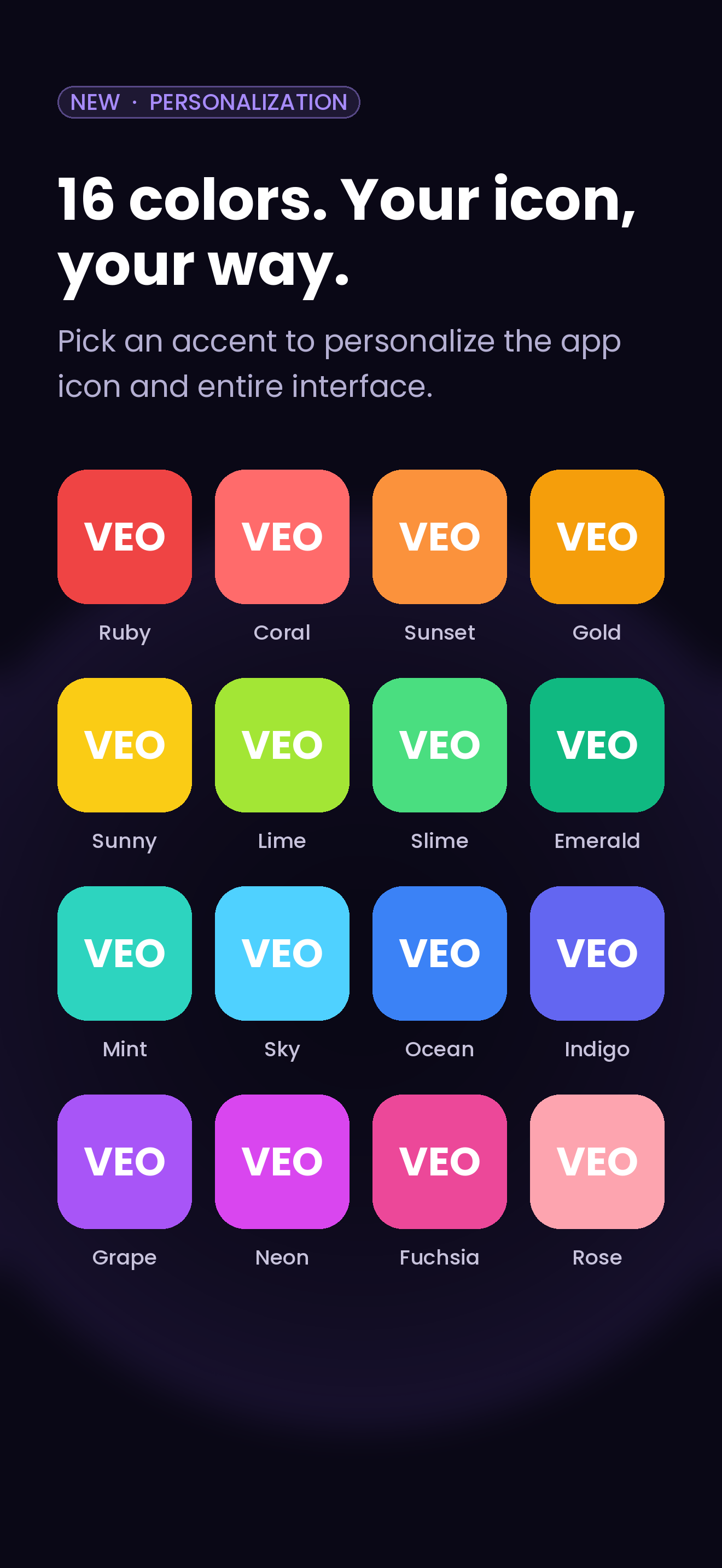 Accent color themes and personalization