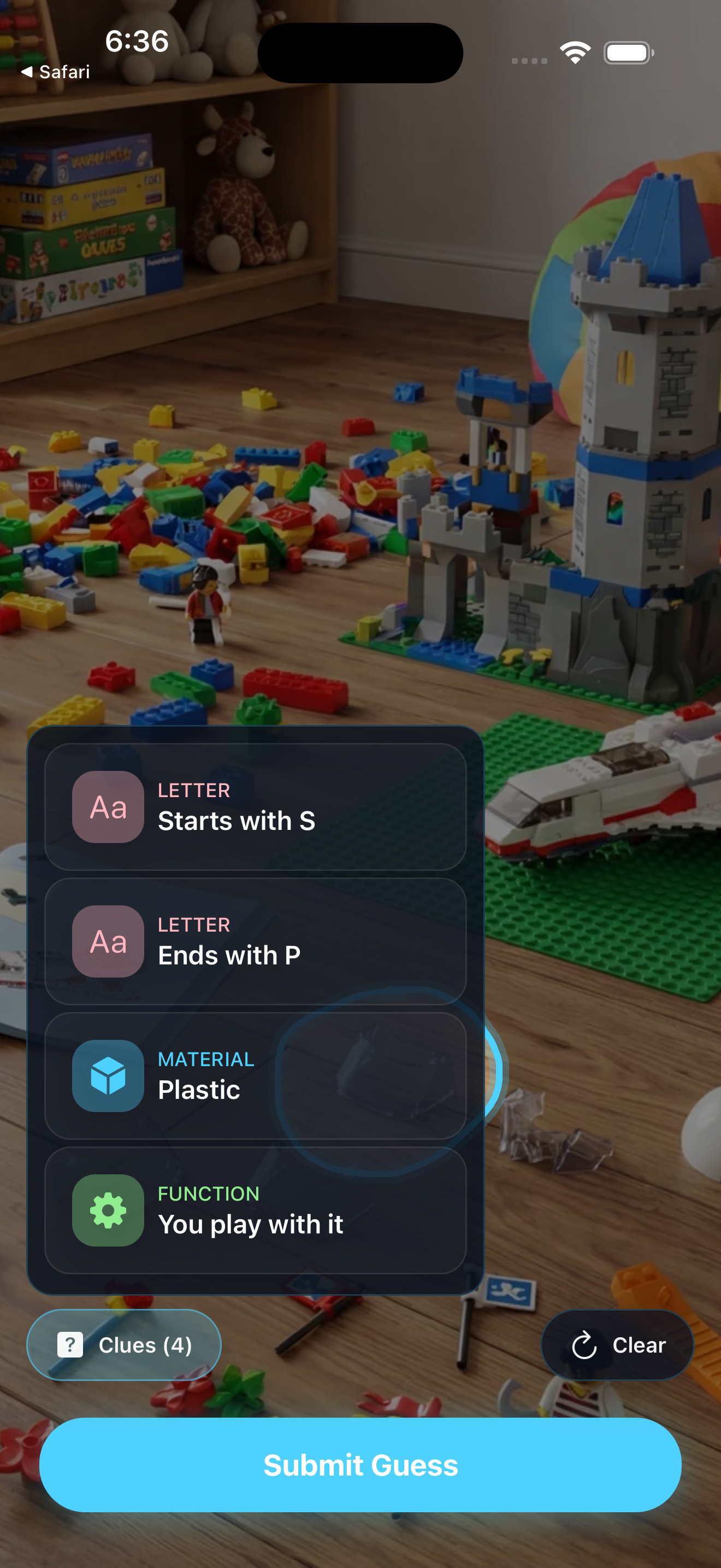 Challenge guess review with feedback