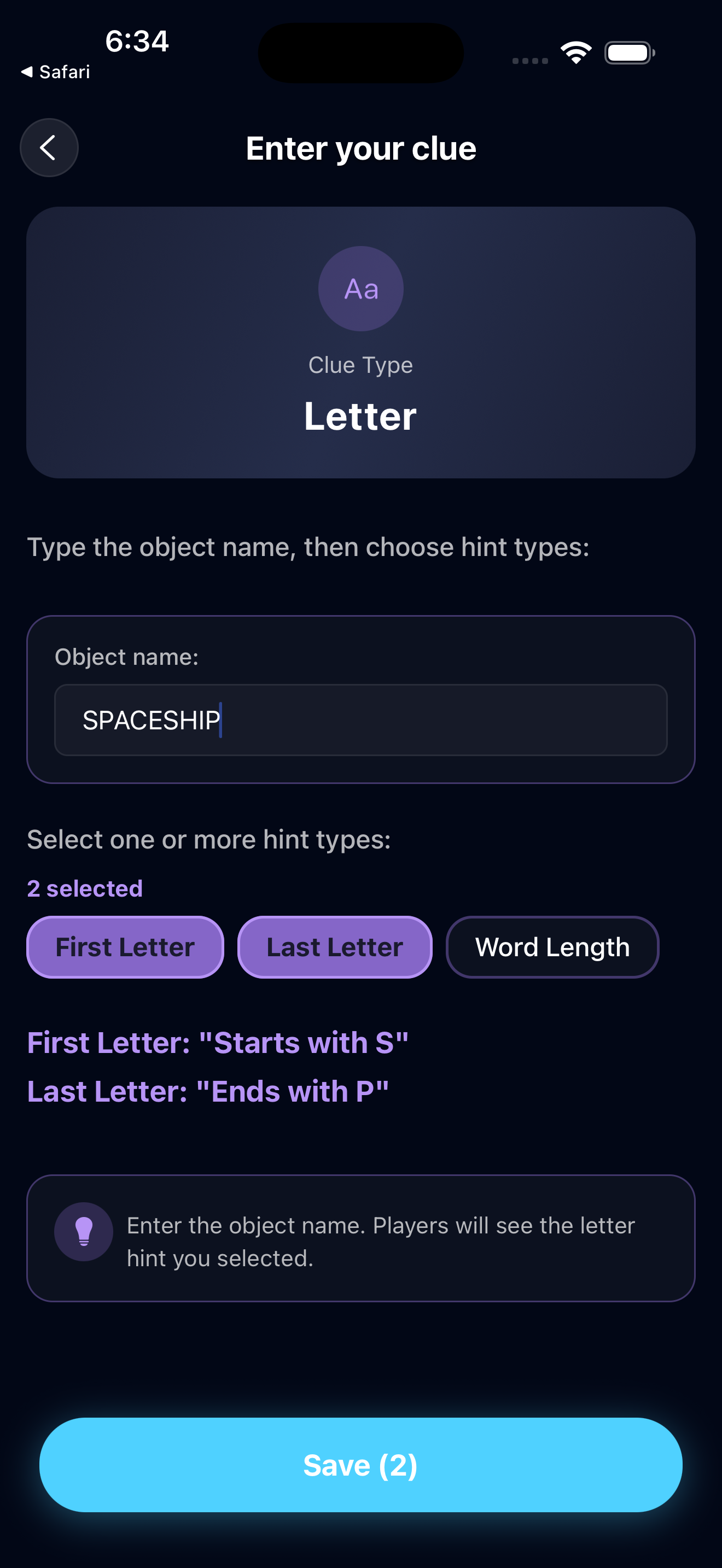 Scoreboard showing player rankings